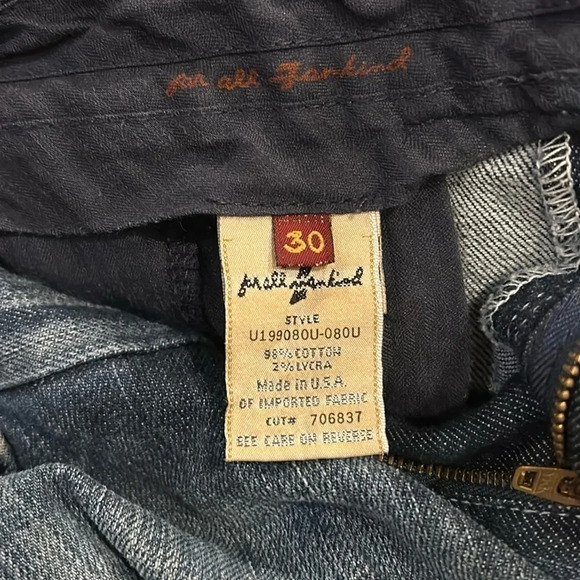 7 For All Mankind Dark Rinse Flare 30 Trouser Low Rise Y2K - Picture 10 of 16